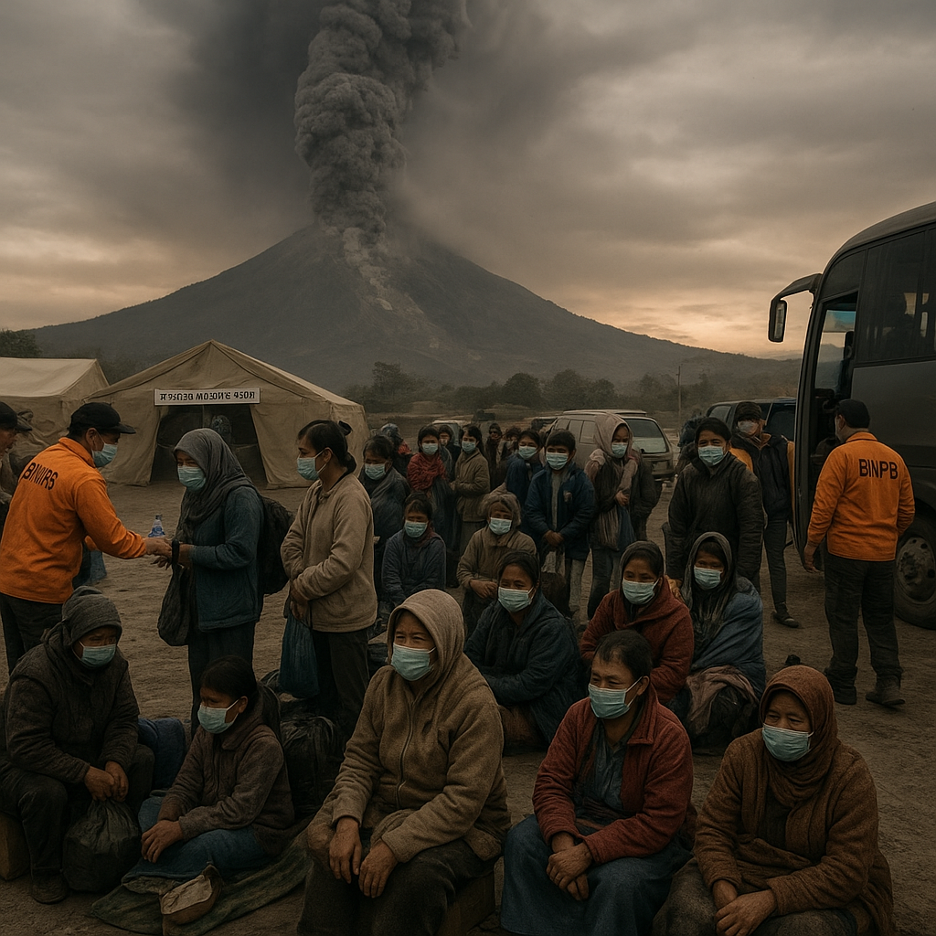 BNPB Sebut Gunung Sinabung Naik ke Level Siaga, 615 Warga Karo Mengungsi