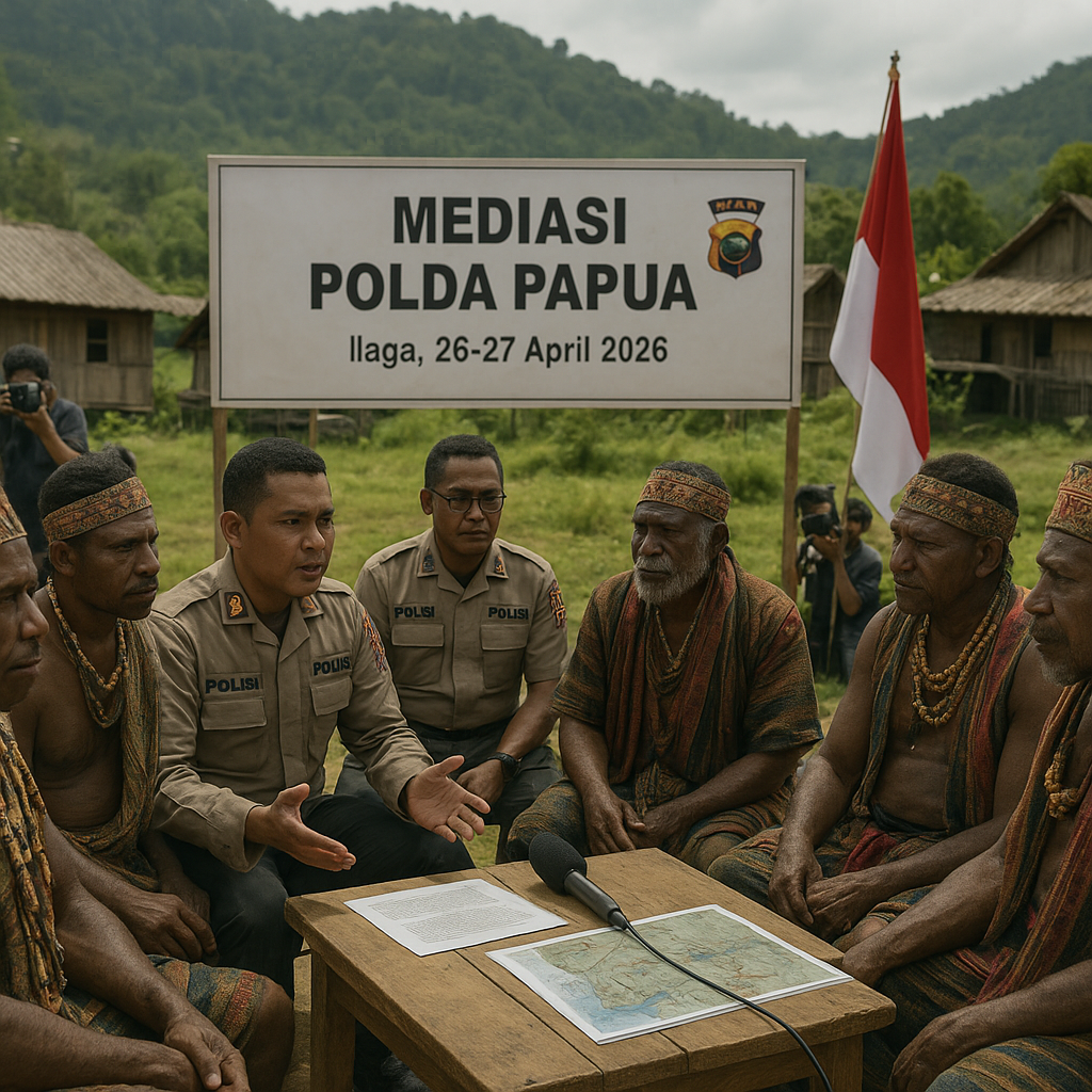 Polda Papua Gelar Mediasi Penyelesaian Konflik Suku di Distrik Ilaga, Kabupaten Puncak