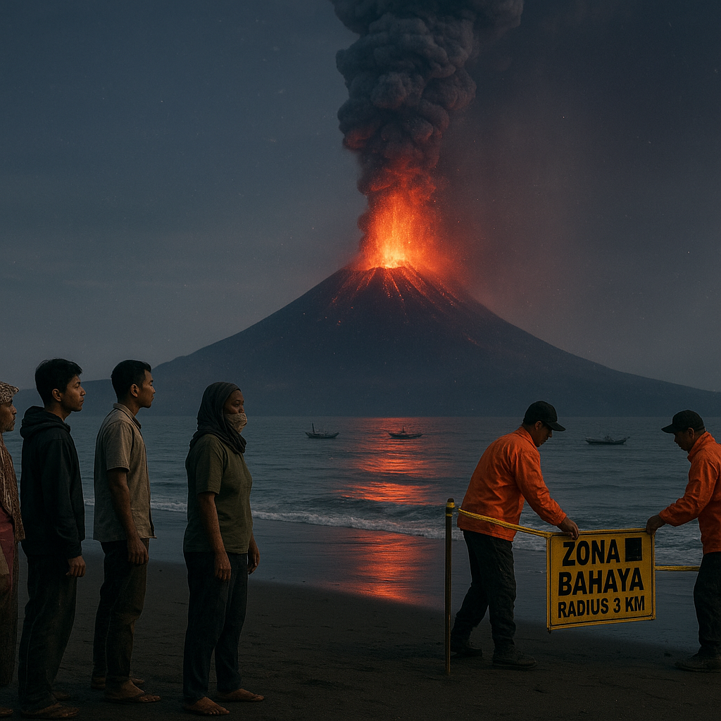 BNPB Imbau Masyarakat Banten dan Lampung Tenang, Zona Bahaya Anak Krakatau Diperketat