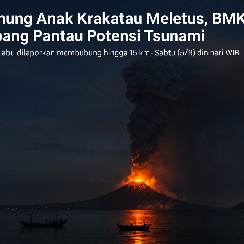 Gunung Anak Krakatau Meletus, BMKG Jepang Pantau Potensi Tsunami