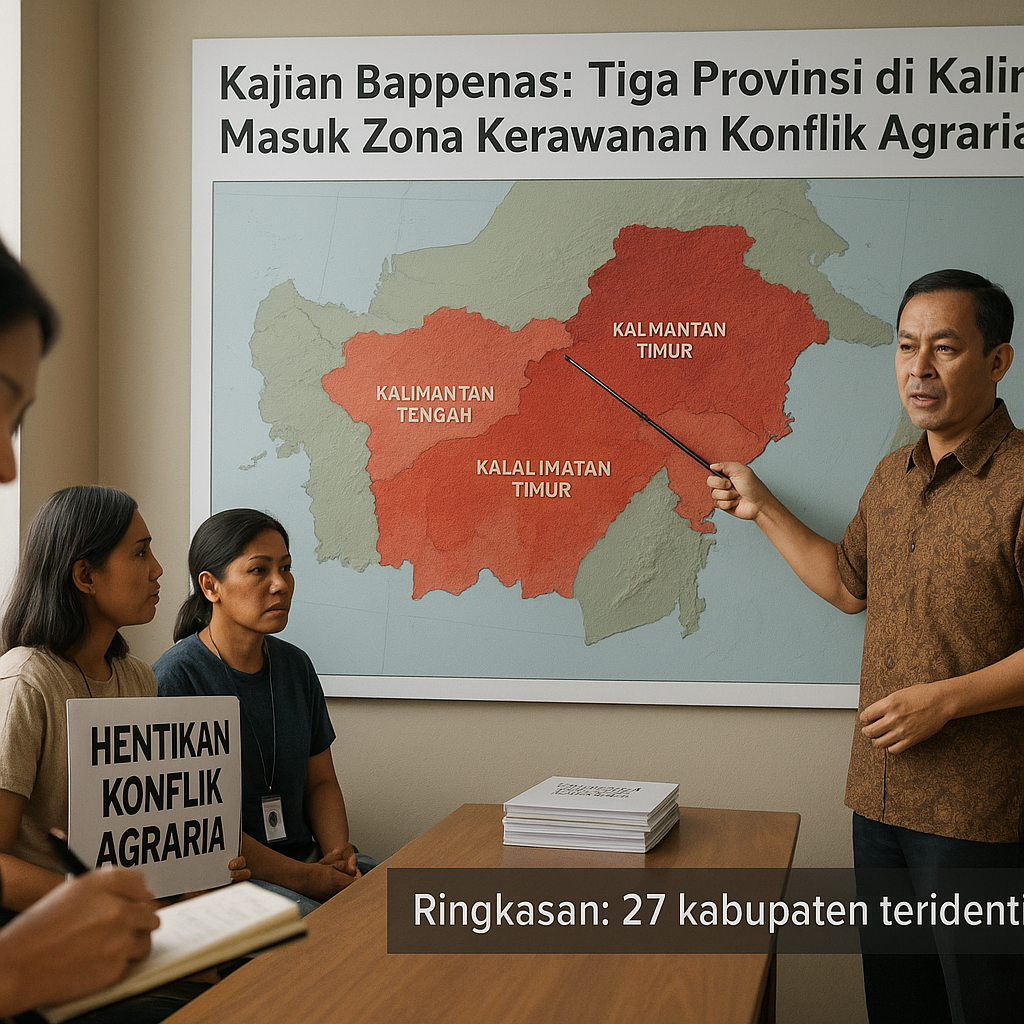 Kajian Bappenas: Tiga Provinsi di Kalimantan Masuk Zona Kerawanan Konflik Agraria Tinggi 2026
