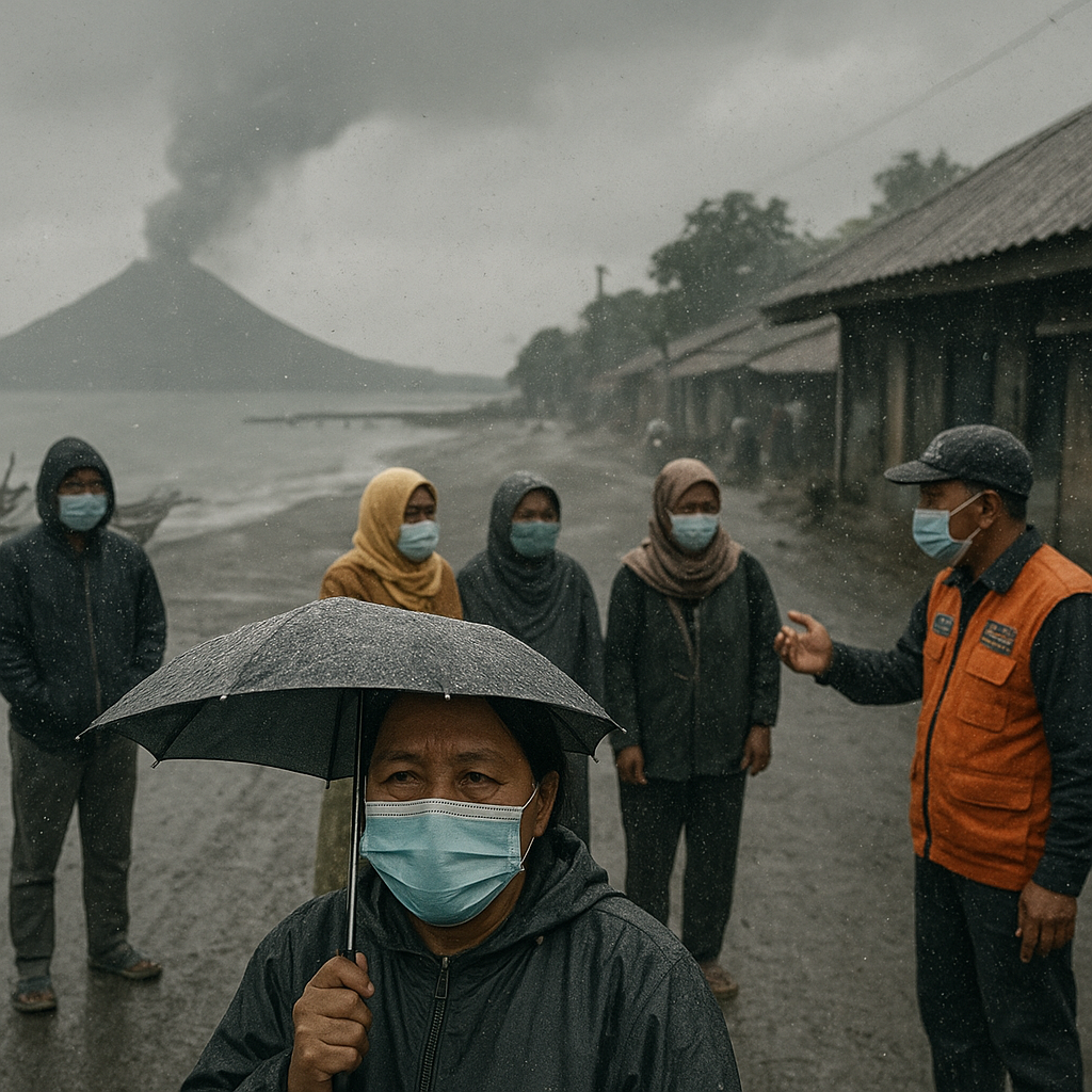 Hujan Abu Anak Krakatau Capai Lampung, Warga Diimbau Pakai Masker