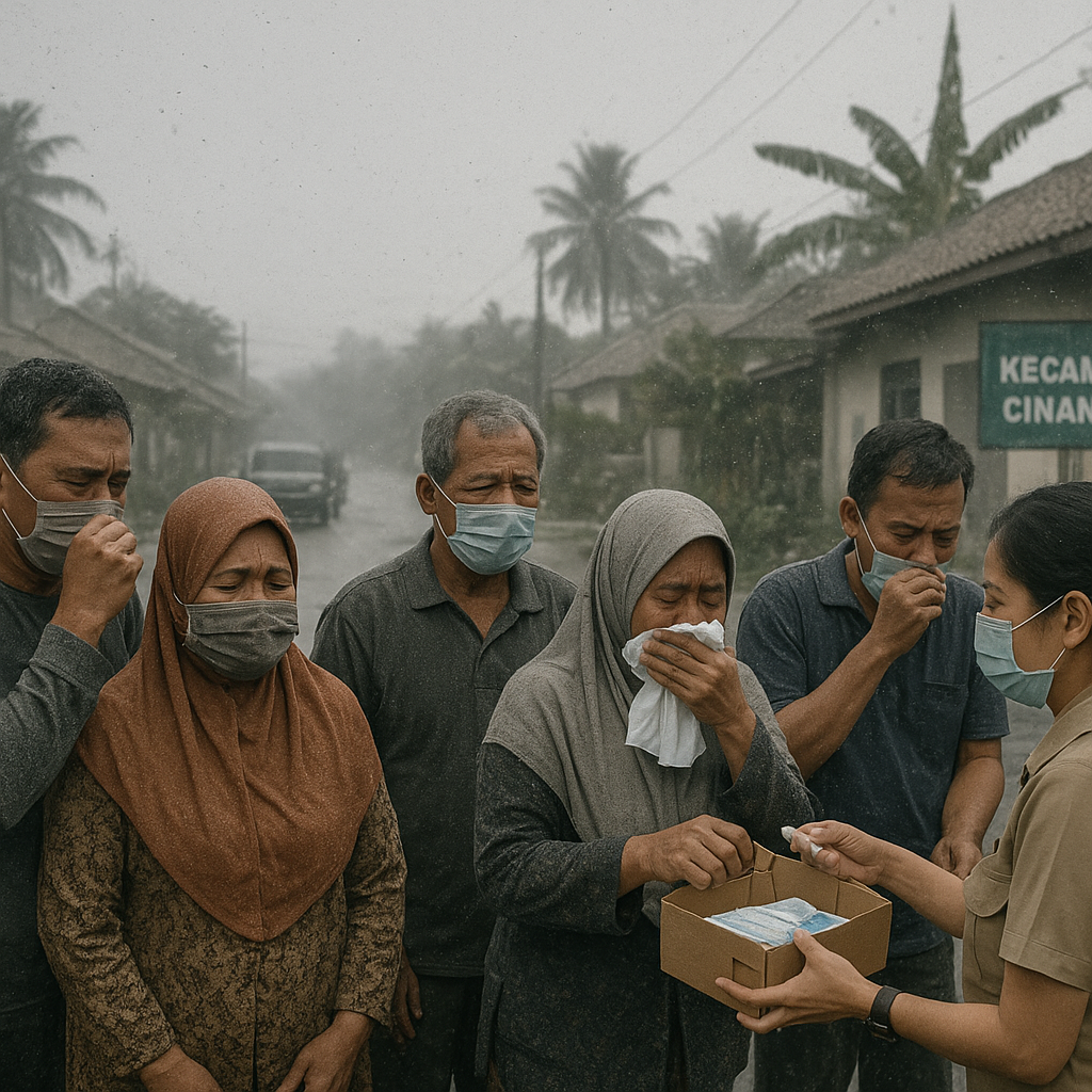 Hujan Abu Vulkanik Anak Krakatau Landa Serang, Warga Keluhkan Mata Perih
