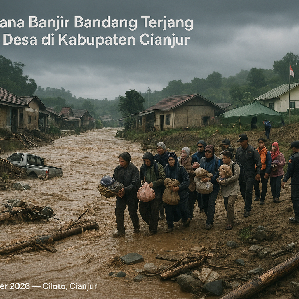 Bencana Banjir Bandang Terjang Lima Desa di Kabupaten Cianjur, Ratusan Warga Mengungsi