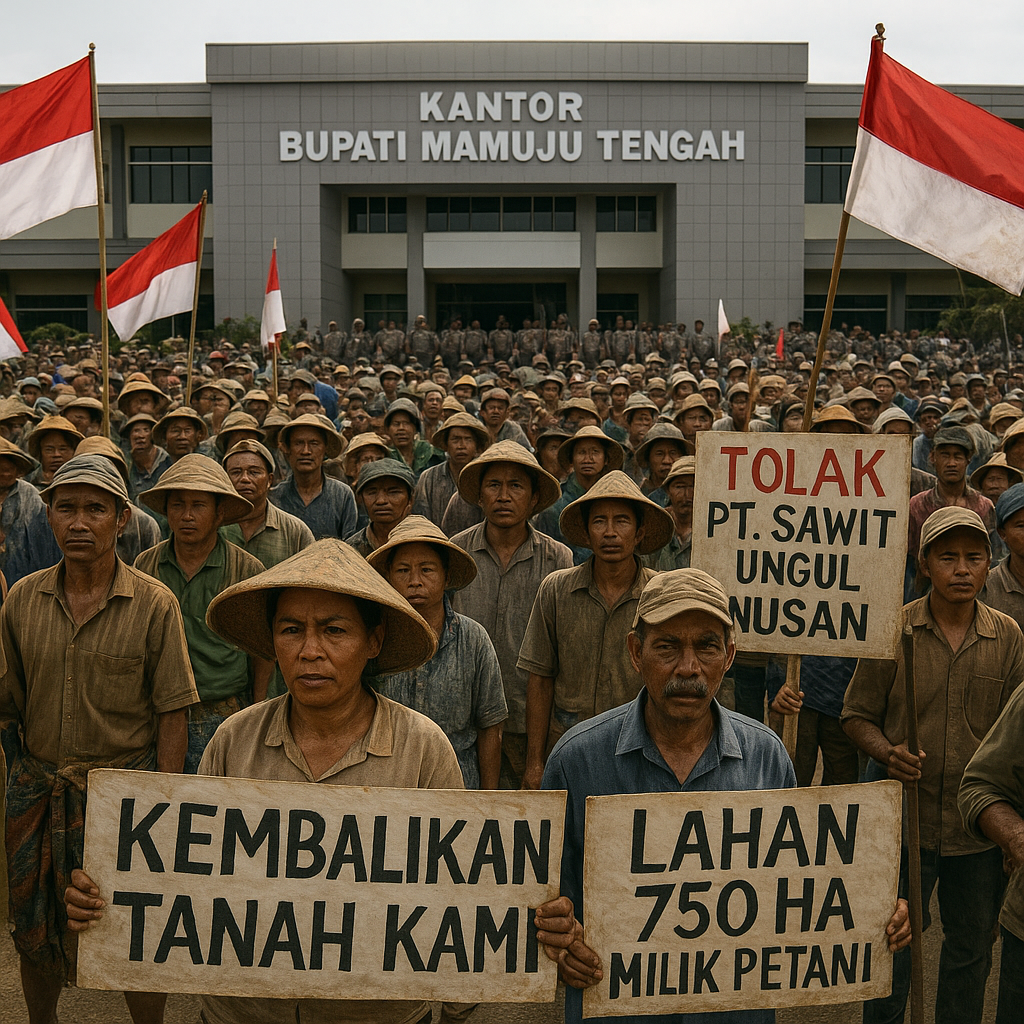 Konflik Agraria di Kabupaten Mamuju Tengah Memanas, Ratusan Petani Berdemo di Kantor Bupati