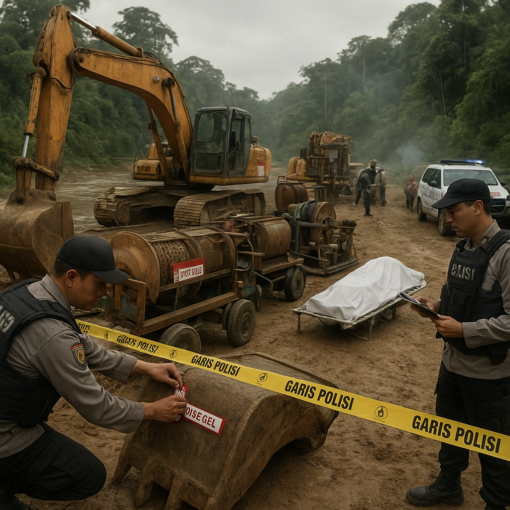 Penertiban Tambang Ilegal di Kaltim: Satu Tewas dan Puluhan Peralatan Disegel