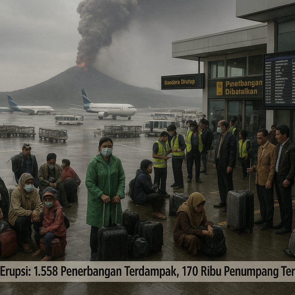 Efek Erupsi: 1.558 Penerbangan Terdampak, 170 Ribu Penumpang Tertahan