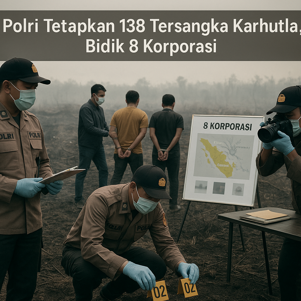 Polri Tetapkan 138 Tersangka Karhutla, Bidik 8 Korporasi dengan Pasal Berlapis