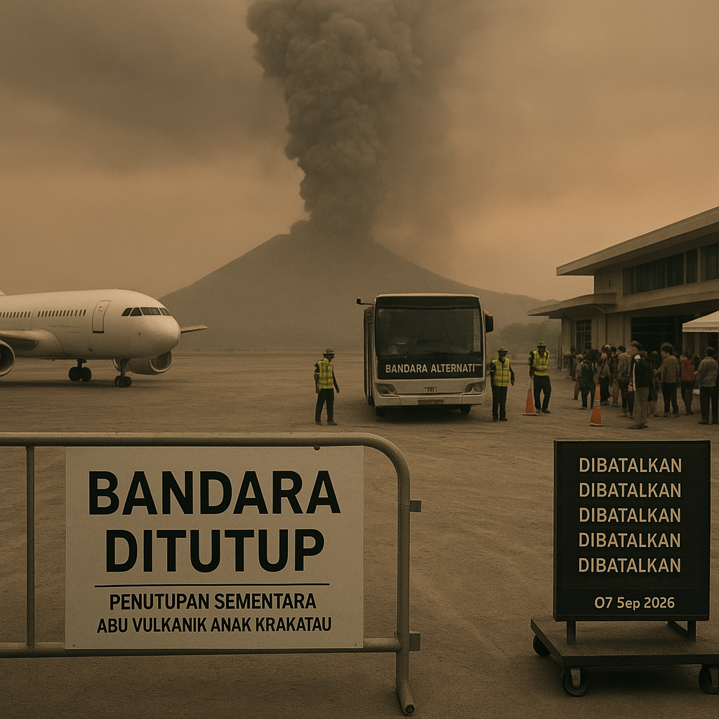 Pemerintah Perpanjang Penutupan Tujuh Bandara Terdampak Abu Vulkanik Anak Krakatau, Siapkan Bandara Alternatif