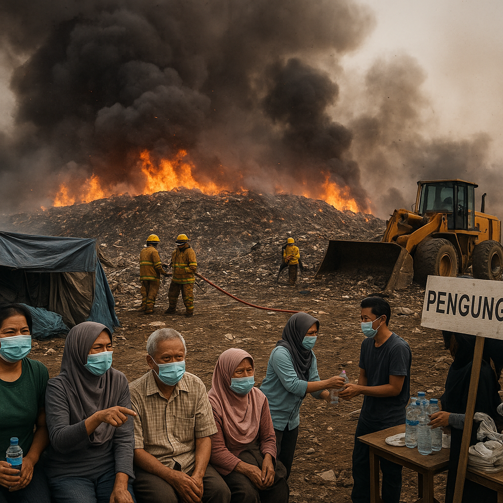 Blok B TPA Putri Cempo Masih Terbakar, 105 Warga Mengungsi