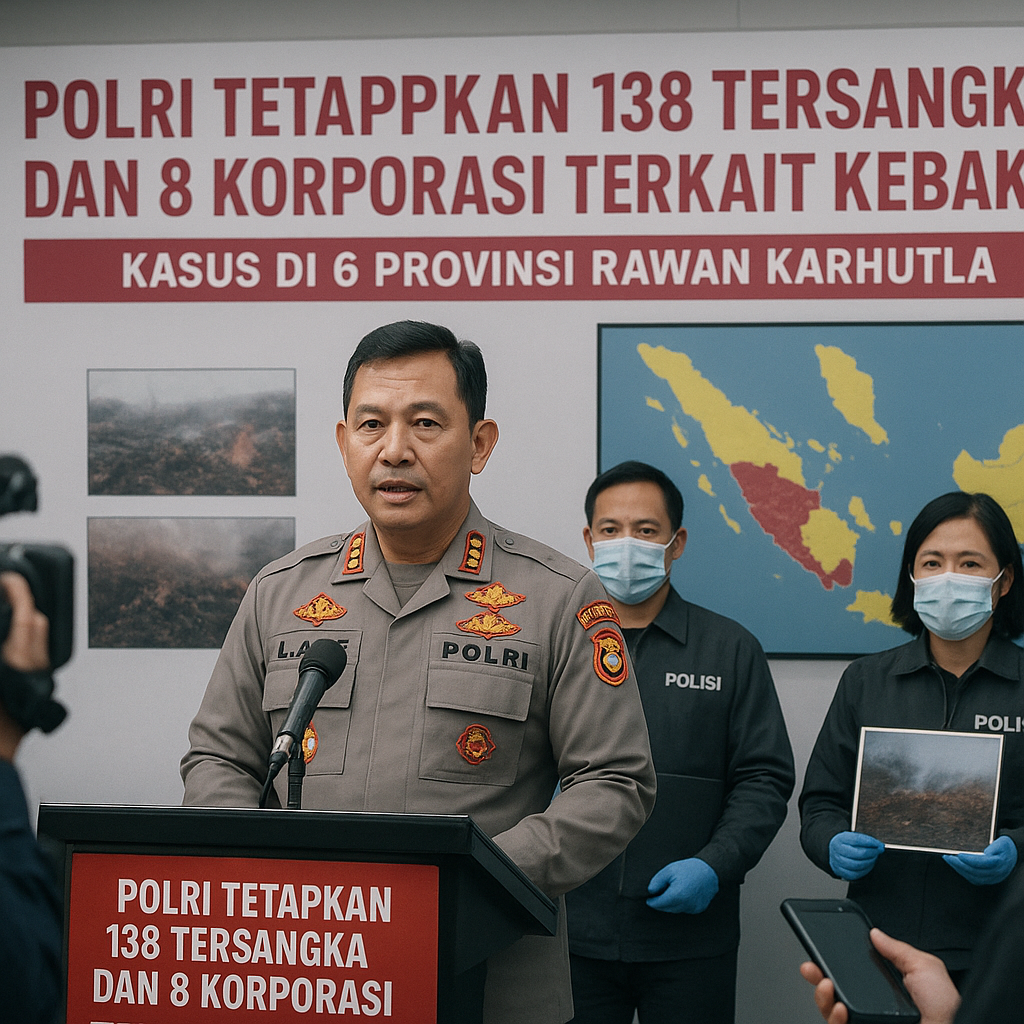 Polri Tetapkan 138 Tersangka dan 8 Korporasi Terkait Kebakaran Lahan