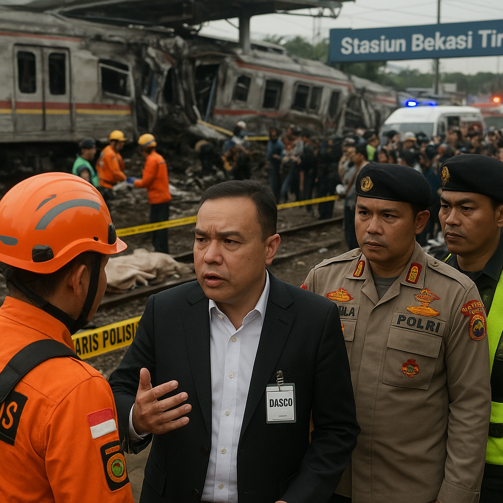 Sambangi Lokasi Kecelakaan Kereta di Bekasi, Dasco Ungkap Hambatan Proses Evakuasi