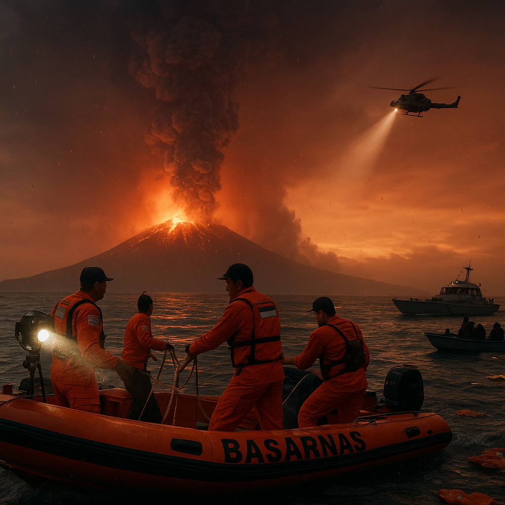 Basarnas Optimalkan Kekuatan Cari 5 Jurnalis dan 3 Awak Kapal yang Hilang Saat Liput Erupsi Gunung Anak Krakatau