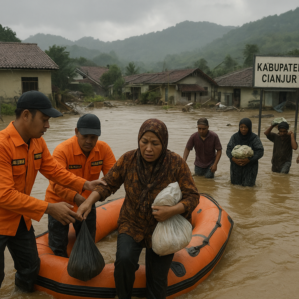 Banjir Bandang Terjang Dua Kecamatan di Kabupaten Cianjur, 3.000 Jiwa Mengungsi