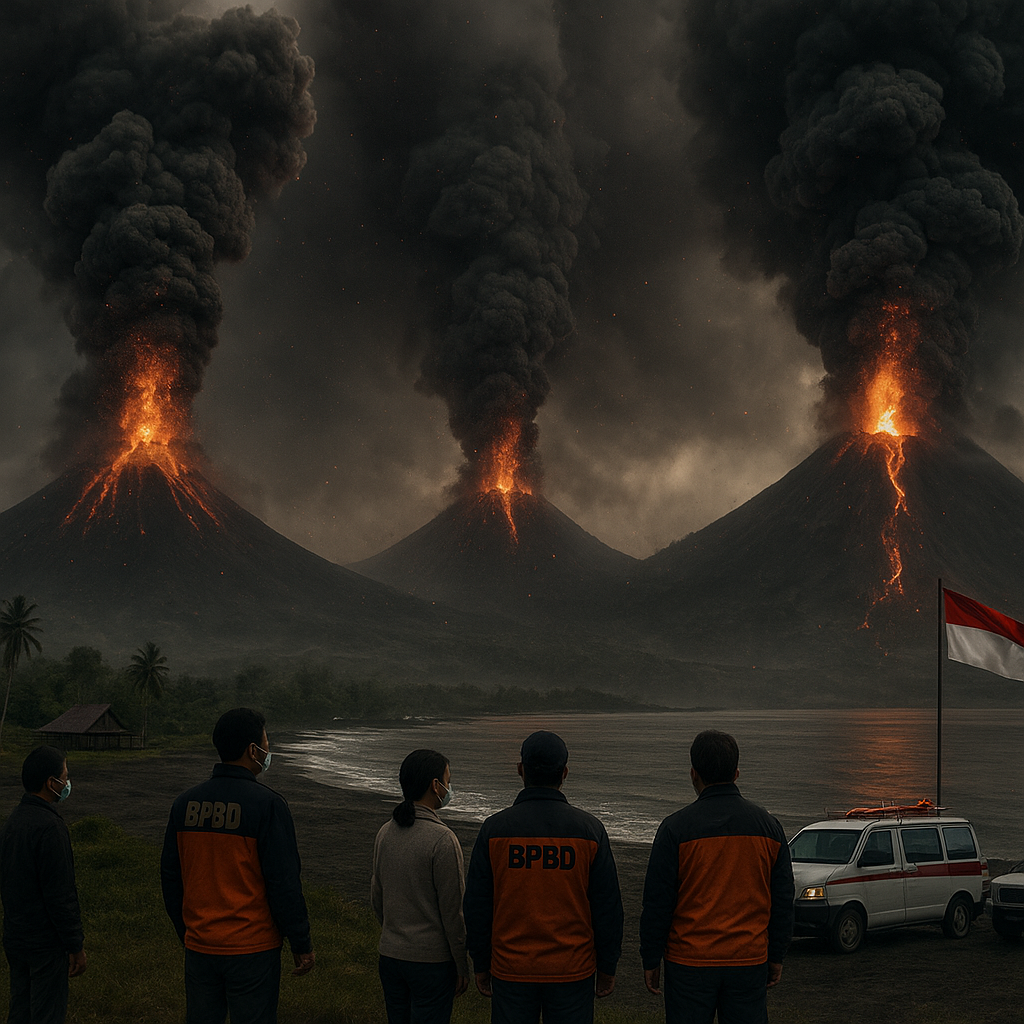 Tiga Gunung Api Meletus Bersamaan, Aktivitas Vulkanik Meningkat di Tiga Wilayah