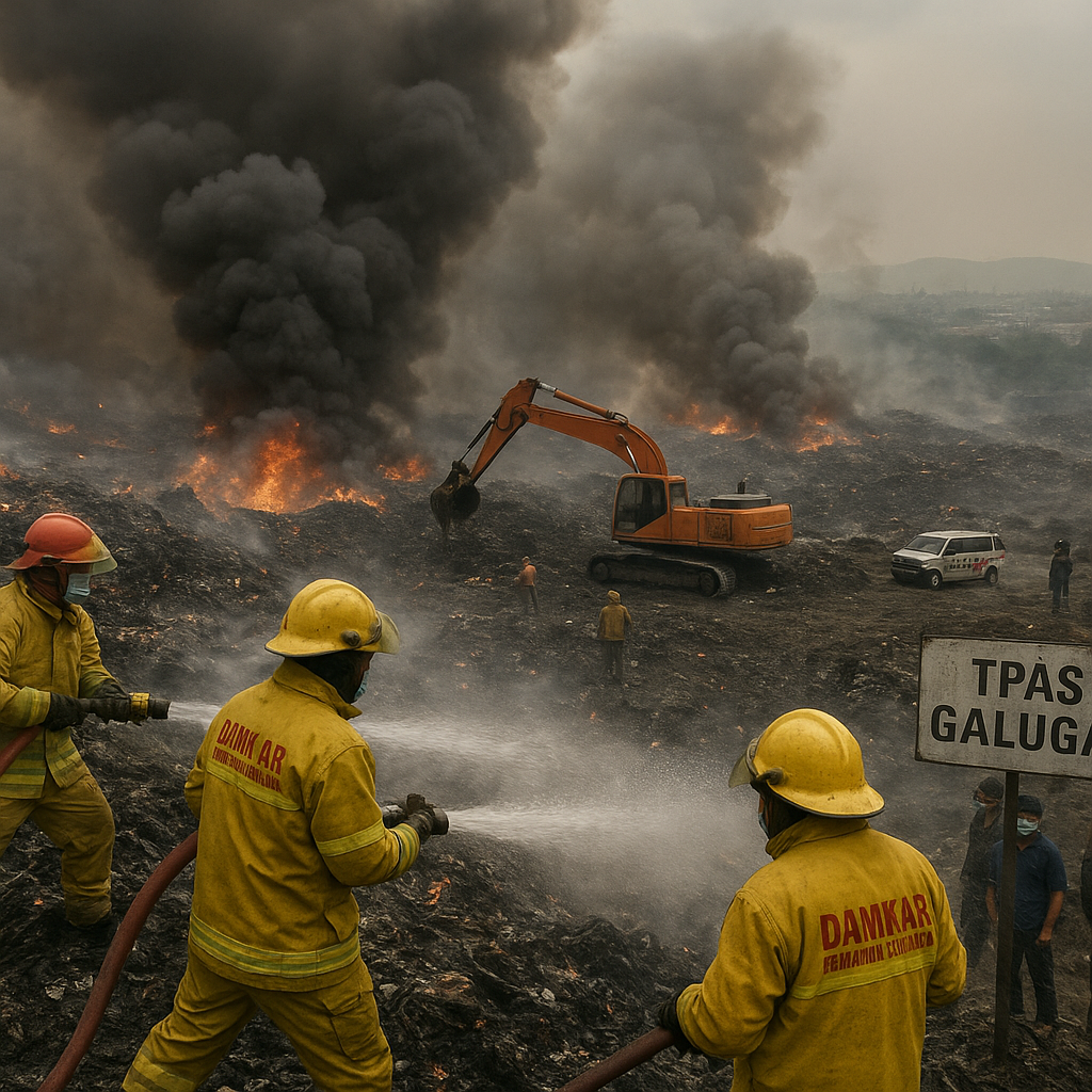 Kebakaran TPAS Galuga Bogor Meluas hingga 7,1 Hektare