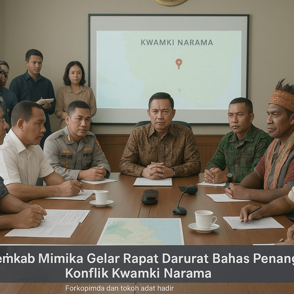 Pemkab Mimika Gelar Rapat Daristan Bahas Penanganan Konflik Kwamki Narama