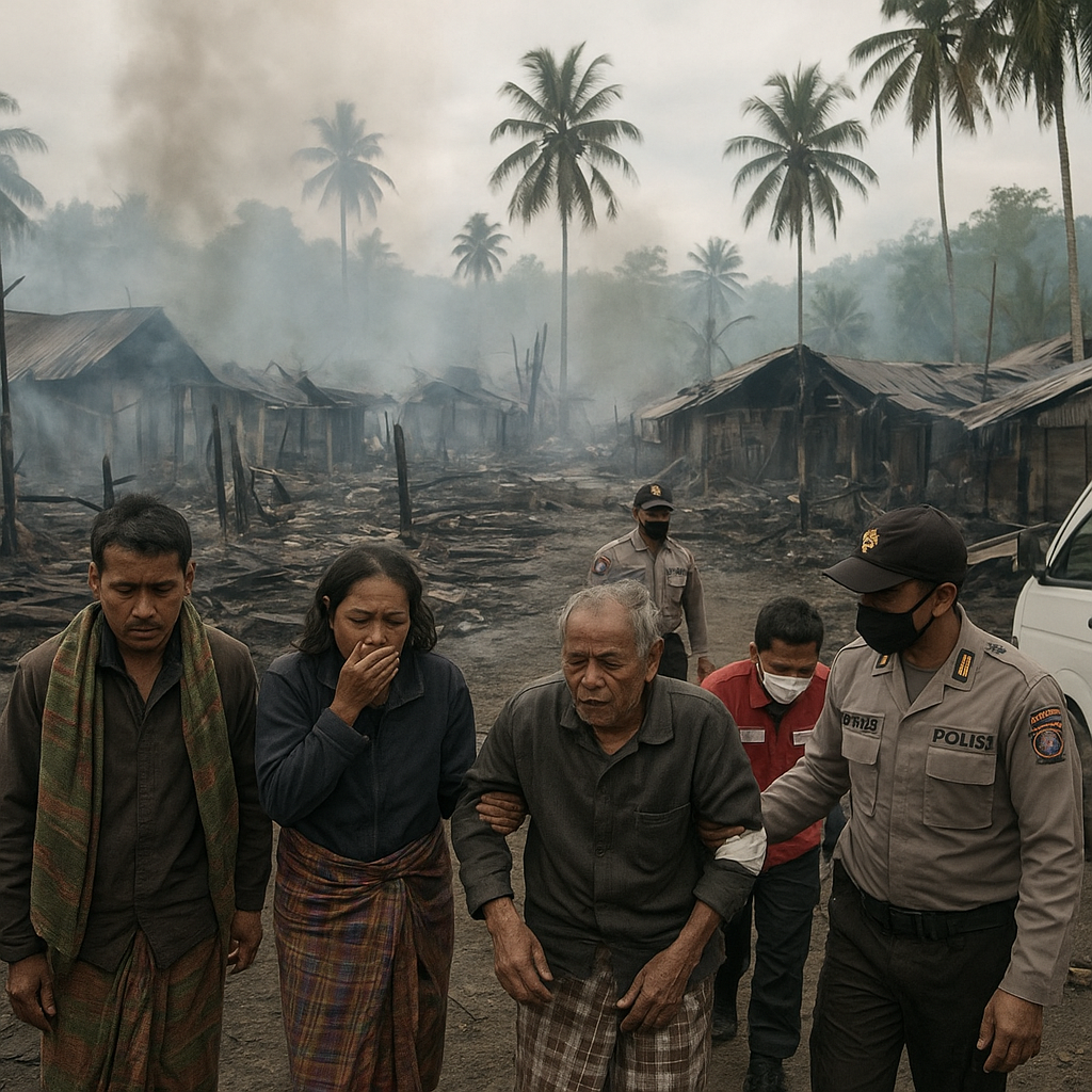 27 Rumah Hangus Saat Dua Desa Bentrok di Maluku
