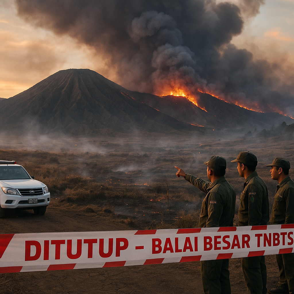 Kebakaran Gunung Bromo Meluas hingga ke Jemplang Malang