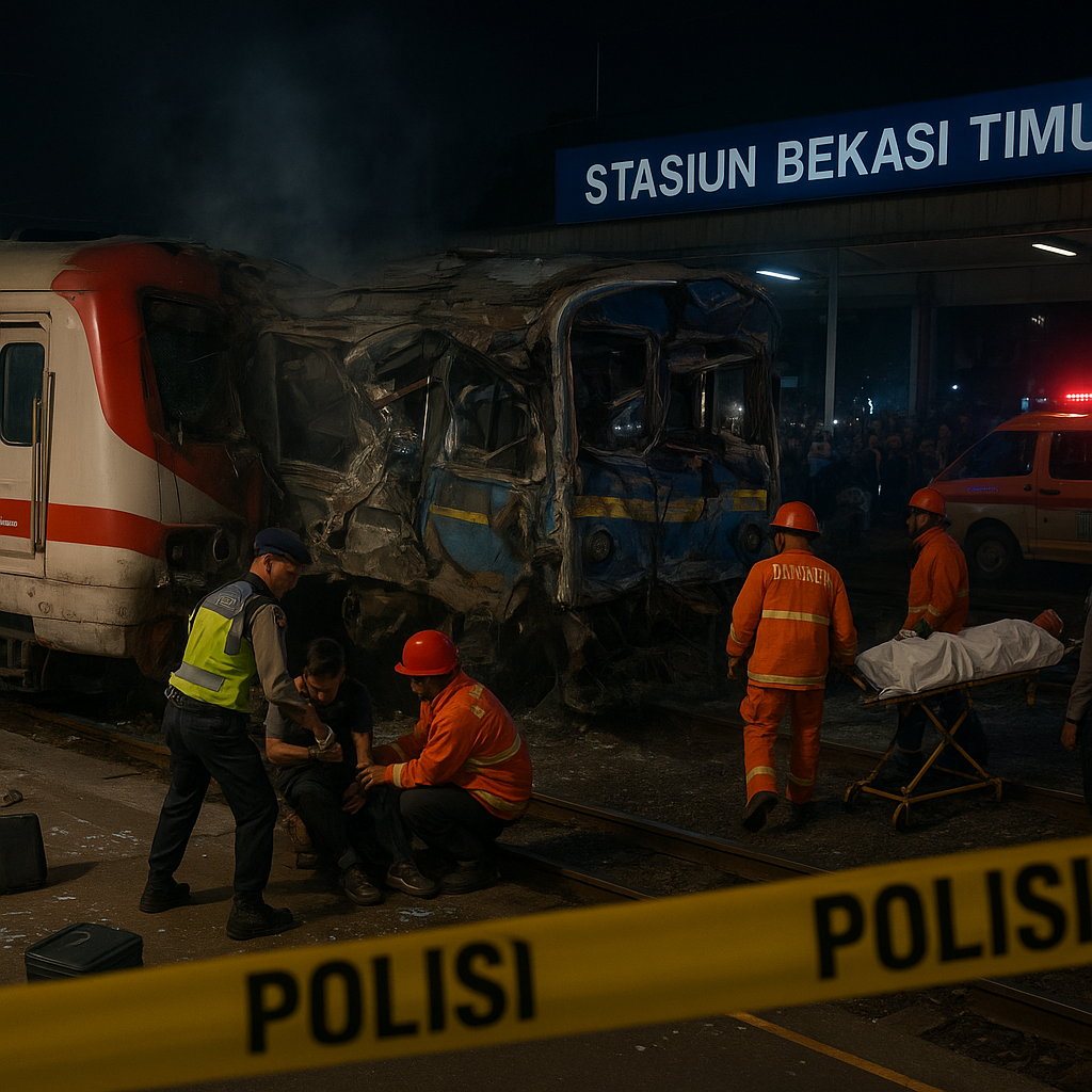 Malam Tragedi di Stasiun Bekasi Timur, KA Argo Bromo Tabrak KRL hingga Tembus Gerbong