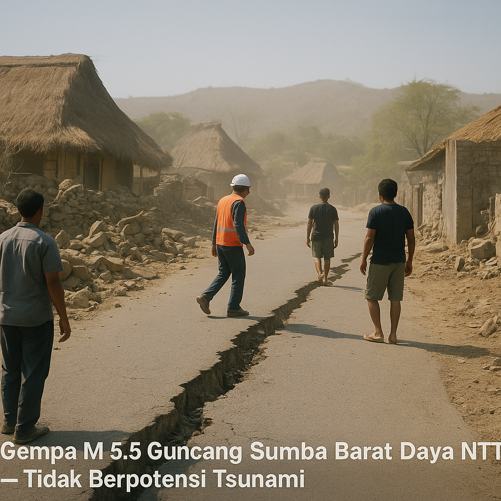 Gempa M 5.3 Guncang Sumba Barat Daya NTT, Tidak Berpotensi Tsunami