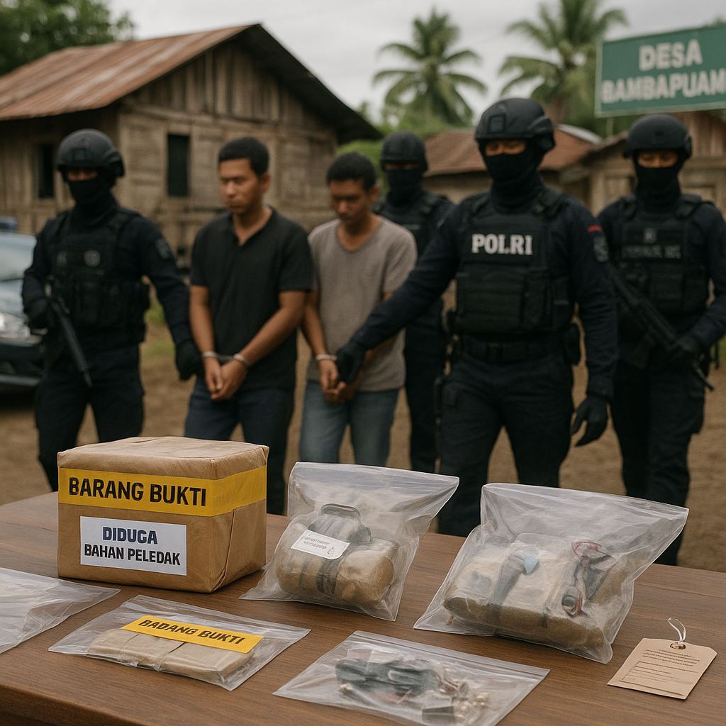 Polri Tangkap 3 Tersangka Teroris di Poso, Sita Bahan Peledak