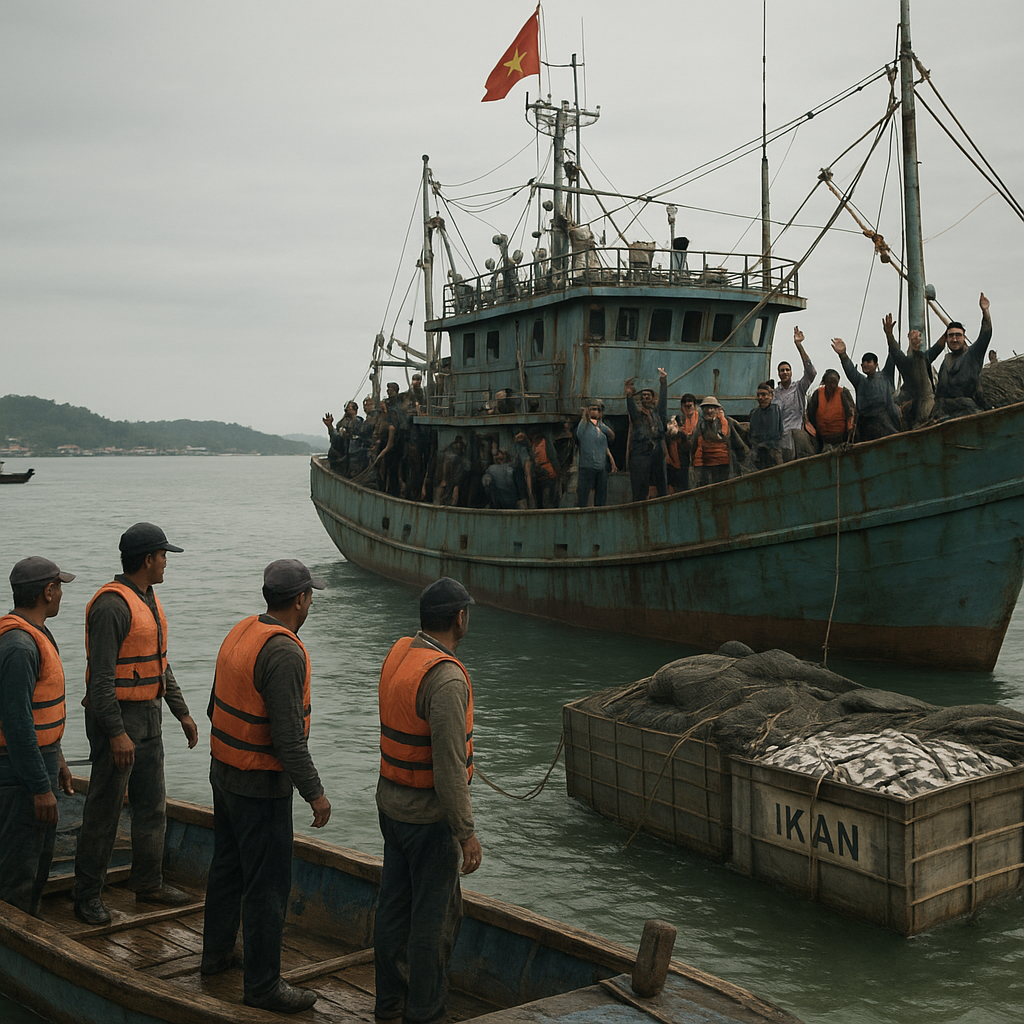 Nelayan di Natuna Tangkap Kapal Asing Ilegal, Diduga dari Vietnam