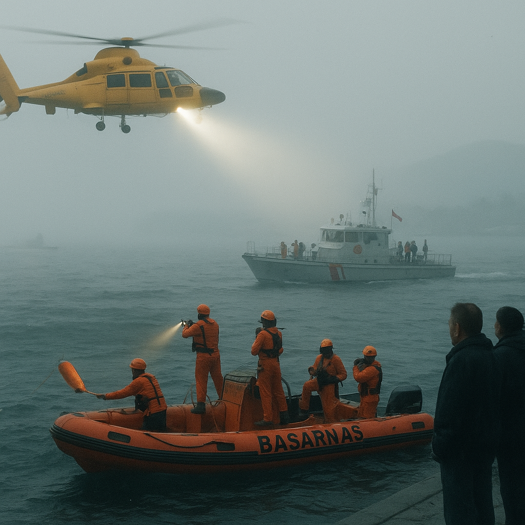 Operasi SAR di Selat Sunda Terhambat Kabut Tebal, Pencarian 5 Jurnalis dan ABK Belum Membuahkan Hasil