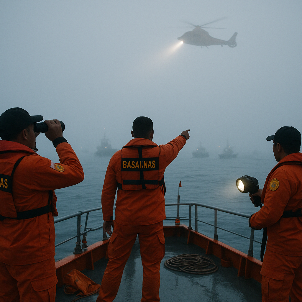 Operasi SAR di Selat Sunda Terhambat Kabut Tebal, Pencarian 5 Jurnalis dan ABK Belum Membuahkan Hasil