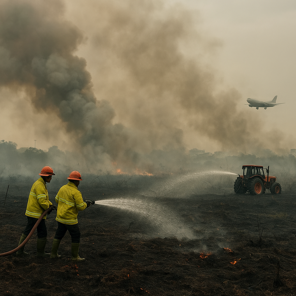 Kebakaran Lahan Gambut di Ogan Ilir Sumsel, Asap Ganggu Penerbangan di Palembang