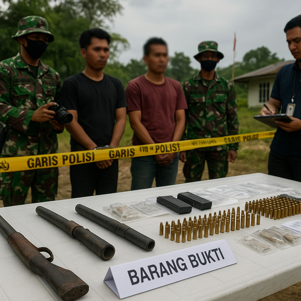Satgas Pamtas RI-PNG Gagalkan Penyelundupan Senjata Api di Perbatasan Skouw