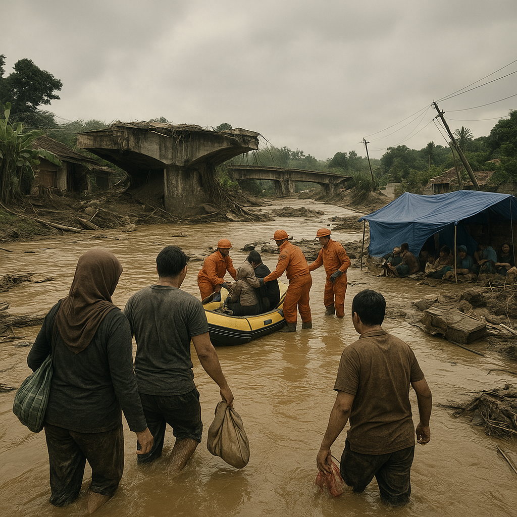 Bencana Banjir Bandang Terjang Kabupaten Cianjur, Ratusan Warga Mengungsi