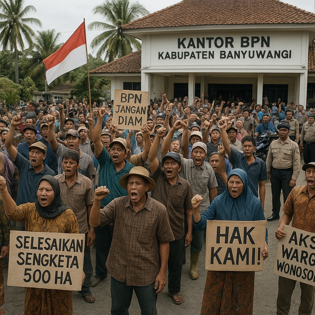 Konflik Agraria di Kabupaten Banyuwangi Memanas, Warga Demo di Kantor BPN