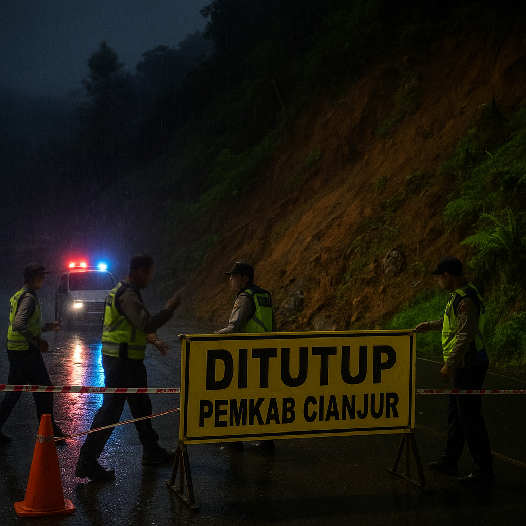 Ancaman Longsor di Jalur Puncak-Cianjur, Pemkab Tutup Sementara Ruas Rawan
