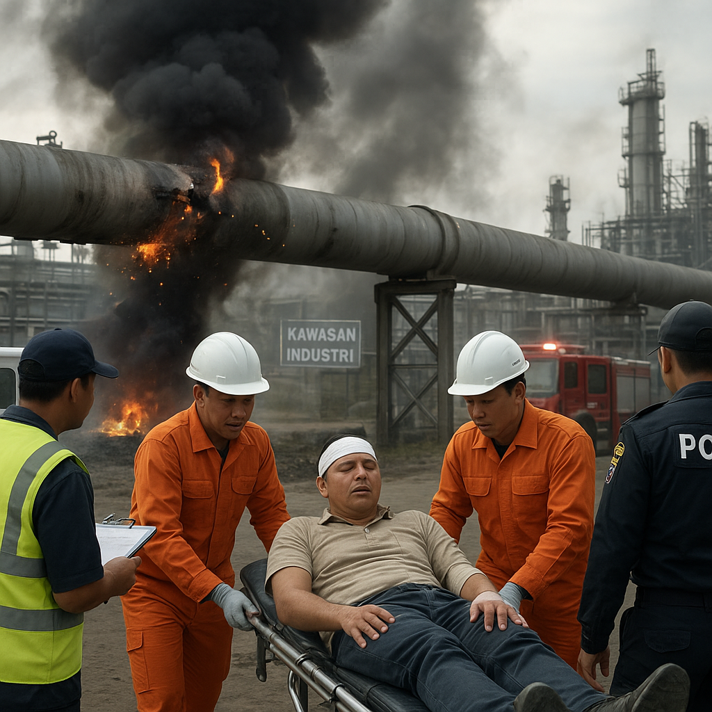 Ledakan Pipa Gas di Kawasan Industri Cilegon, 7 Karyawan Luka-luka