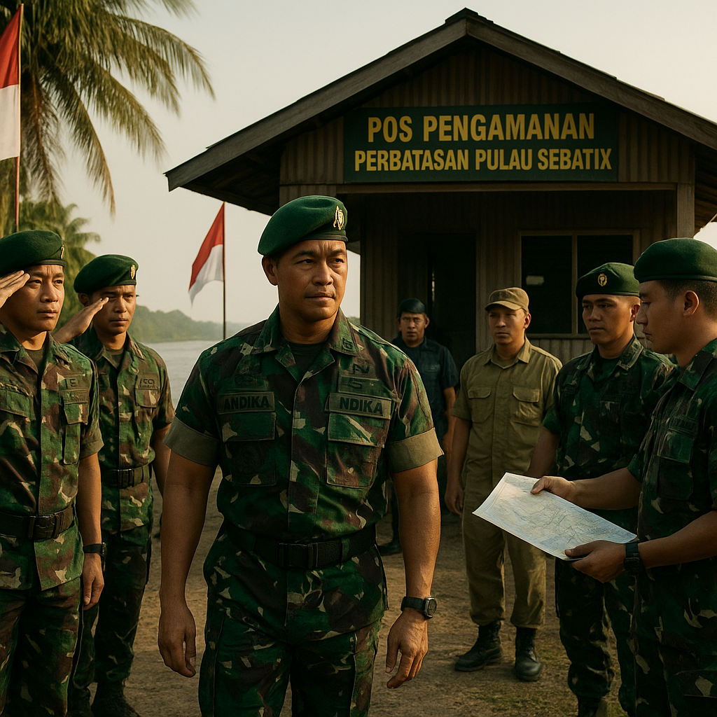 Panglima TNI Tinjau Pengamanan Perbatasan di Pulau Sebatik, Nunukan