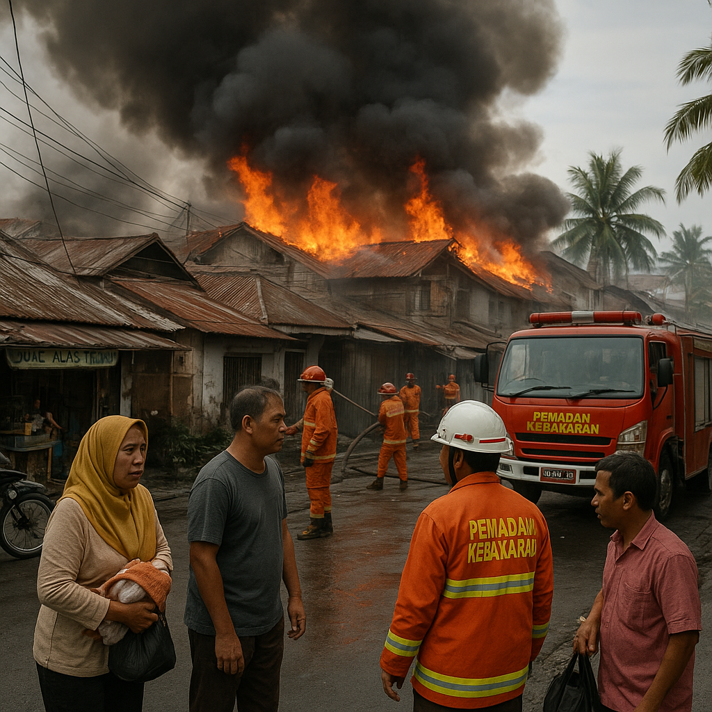Kebakaran Landa Permukiman Padat di Kota Makassar, 50 Rumah Hangus