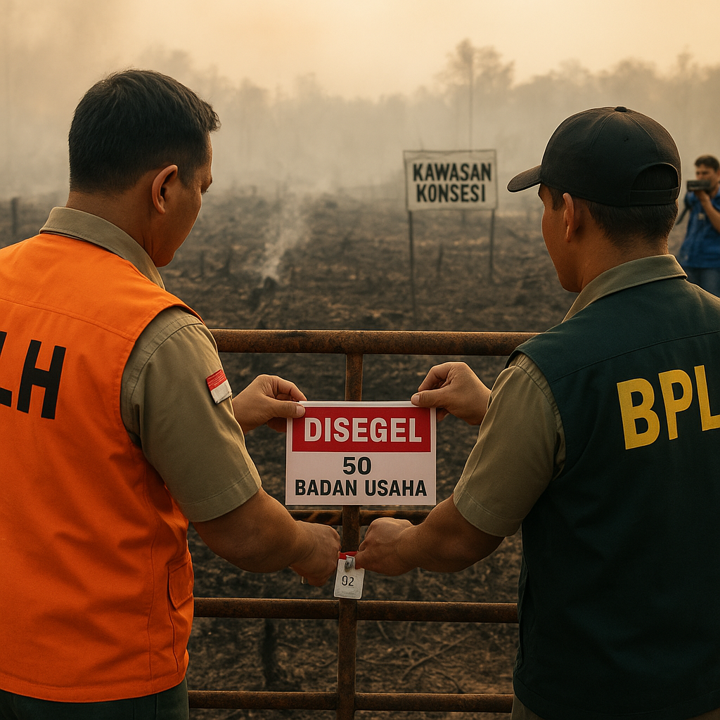 27 Ribu Hektare Lahan Terbakar, 50 Perusahaan di Sumatera dan Kalimantan Disegel