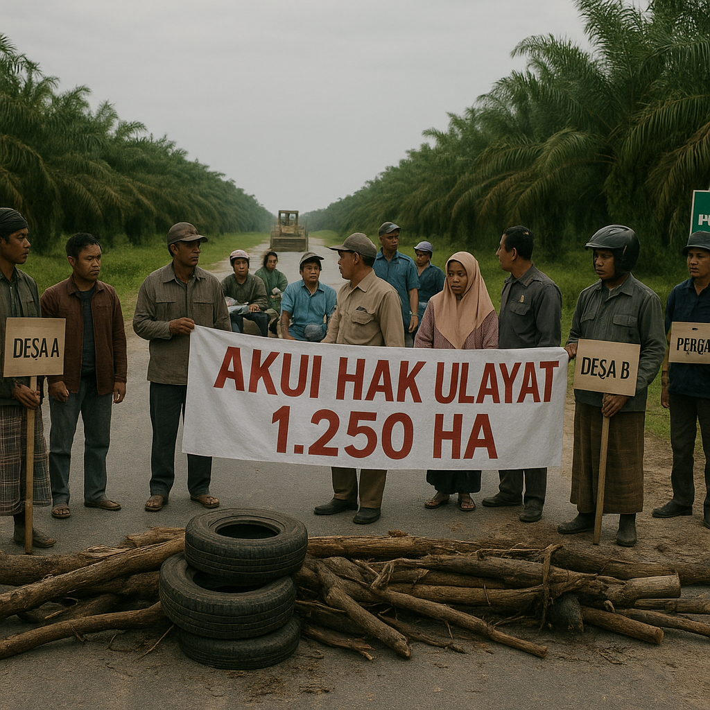 Konflik Lahan Sawit di Riau Kembali Memanas, Dua Desa Dilaporkan Terblokade