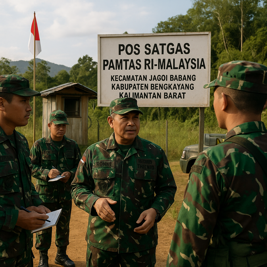 Waspada Potensi Gangguan Keamanan di Perbatasan RI-Malaysia, Pangdam XII/Tpr Inspeksi Pos Satgas