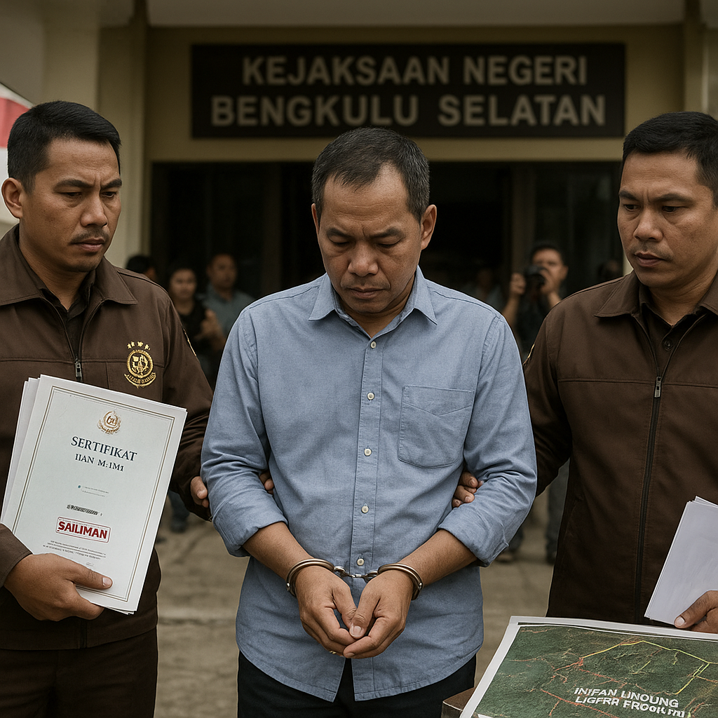 Terbitkan 19 Sertifikat Hak Milik di Kawasan Hutan, Eks Kepala BPN Bengkulu Selatan Ditahan Jaksa