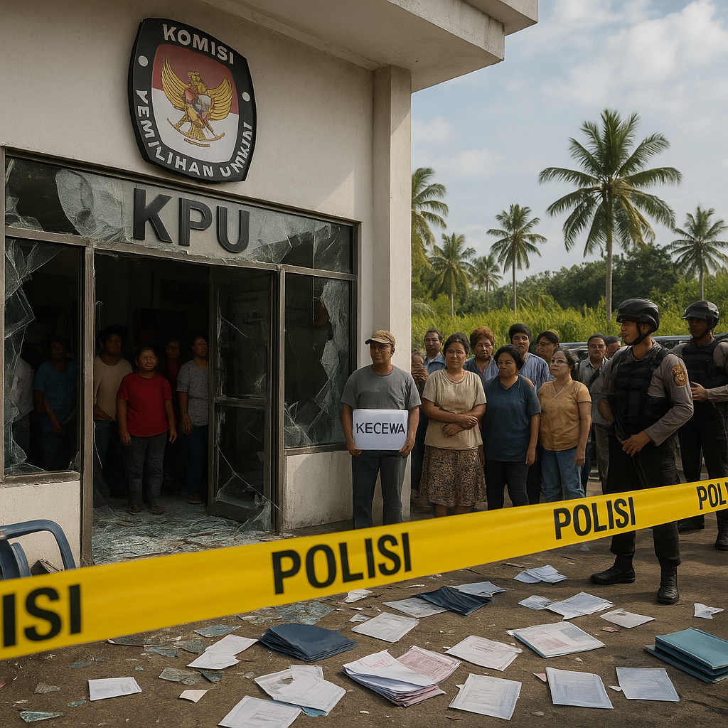 Massa Rusak Kantor KPU di Talaud, Kapolres: Mereka Kecewa Soal Pencalonan