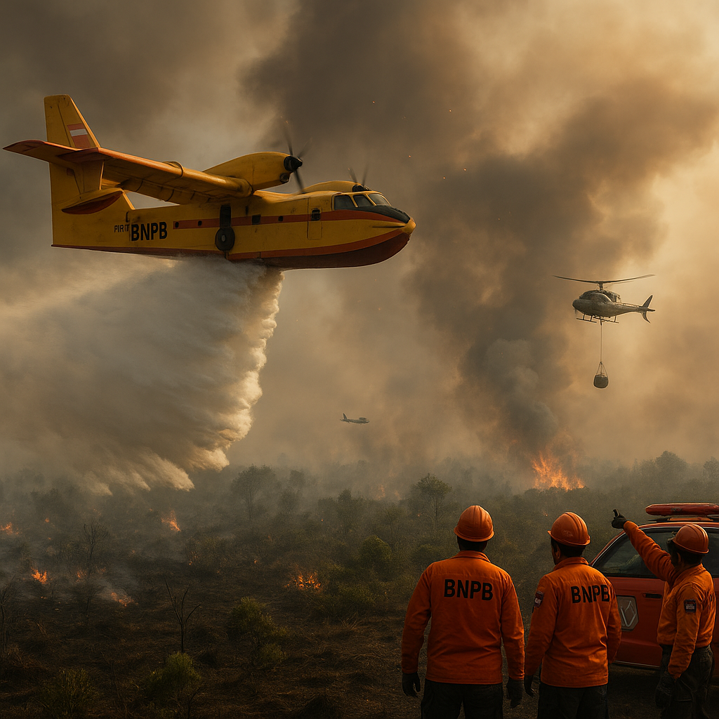 Atasi Kebakaran Hutan, BNPB Kerahkan Water Bombing Udara di 6 Provinsi