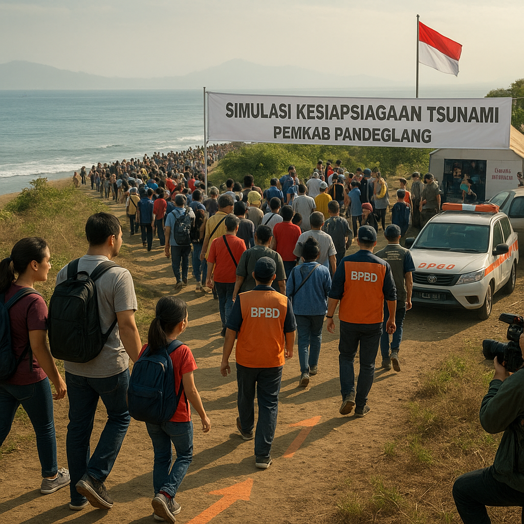 Kesiapsiagaan Tsunami di Selat Sunda: Pemkab Pandeglang Gelar Simulasi Serentak