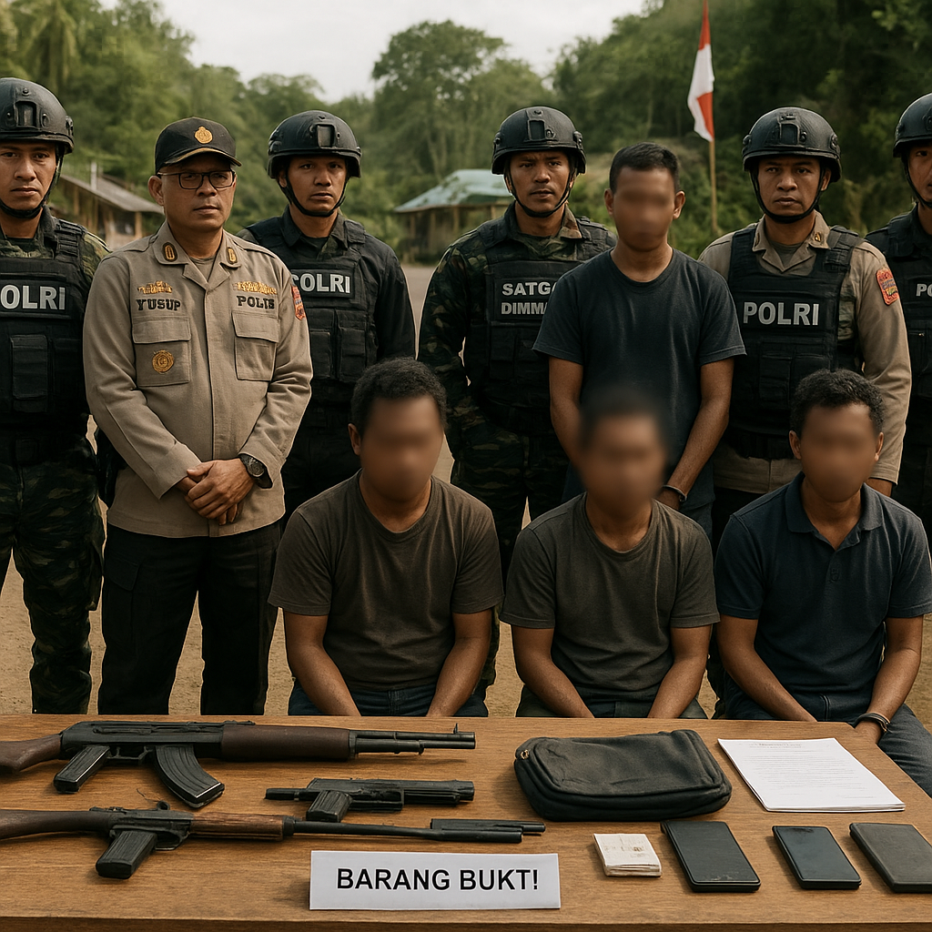 Satgas Damai Cartenz Amankan Lima Orang Di Keerom, Salah Satunya Pimpinan KKB Kodap I Mamta