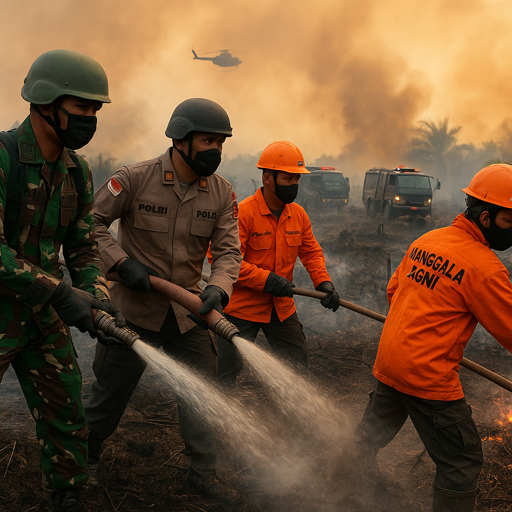 Karhutla Kalbar Masih Membara di Lahan Gambut Ketapang dan Kubu Raya, Operasi Gabungan TNI-Polri Terus Berjalan