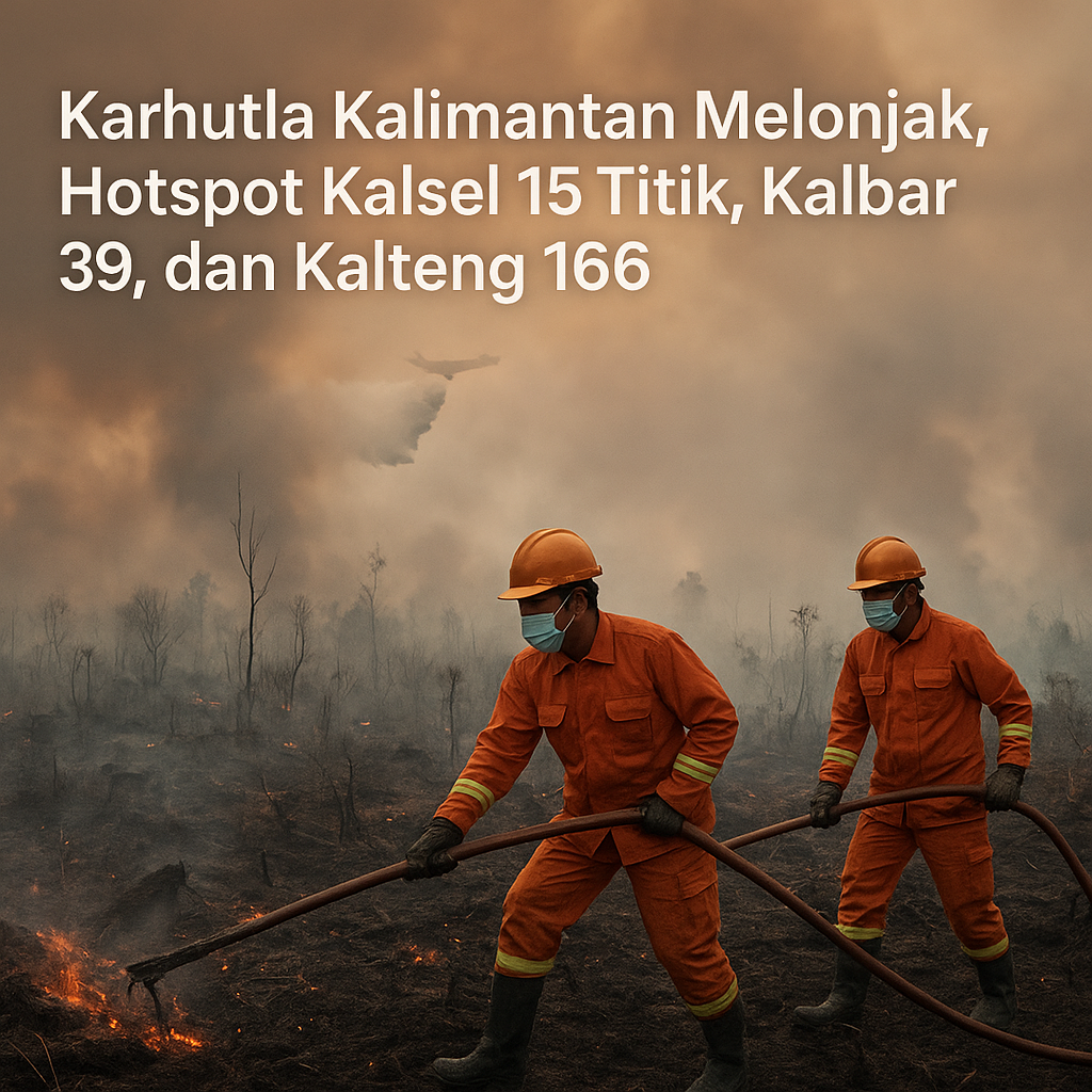 Karhutla Kalimantan Melonjak, Hotspot Kalsel 15 Titik, Kalbar 39, dan Kalteng 166