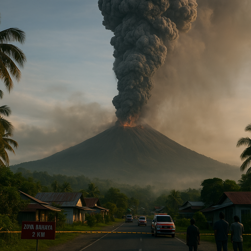 Gunung Ibu Erupsi Pagi Ini, Kolom Abu Capai 800 Meter di Atas Puncak