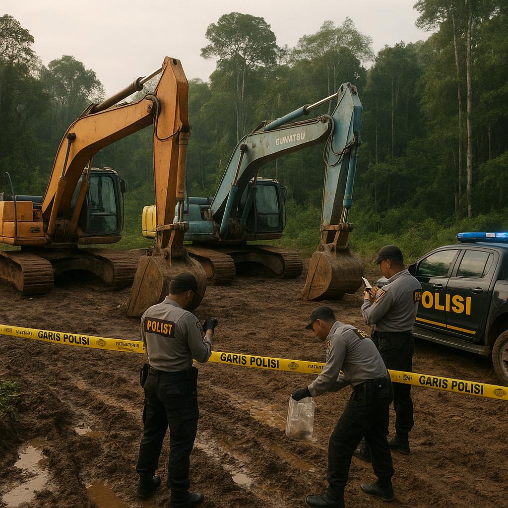 Penertiban Tambang Ilegal di Kalteng, 3 Excavator Diamankan Polisi