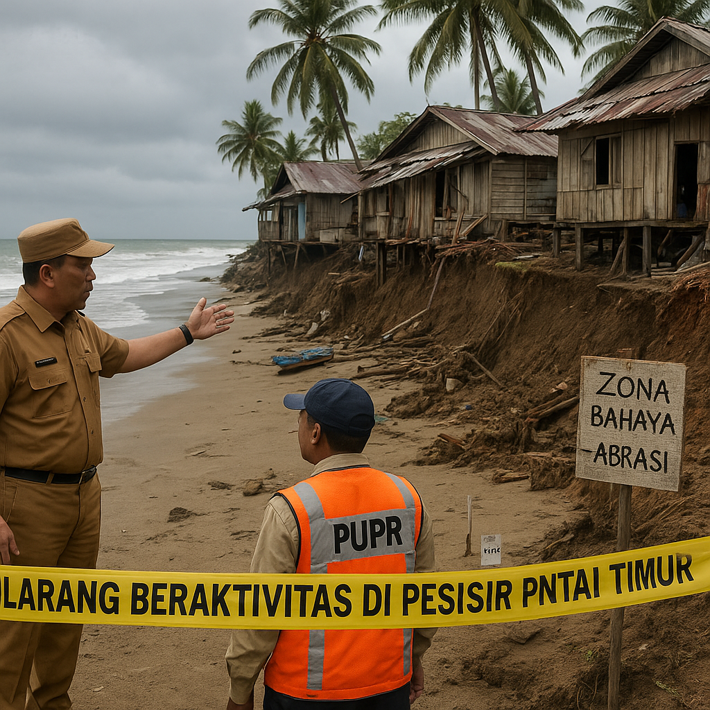 Bupati Nias Larang Aktivitas di Pesisir Pantai Timur karena Abrasi Parah